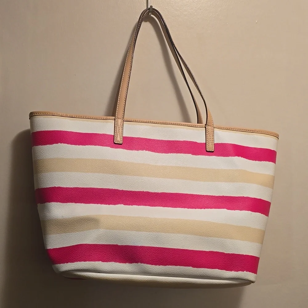 Kate Spade Vibrant Pink and Cream Tote